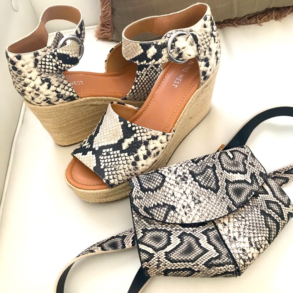 Nine West Platform Shoes and Belt Purse